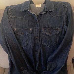 GAP Women’s Denim Button-Up Shirt - Blue